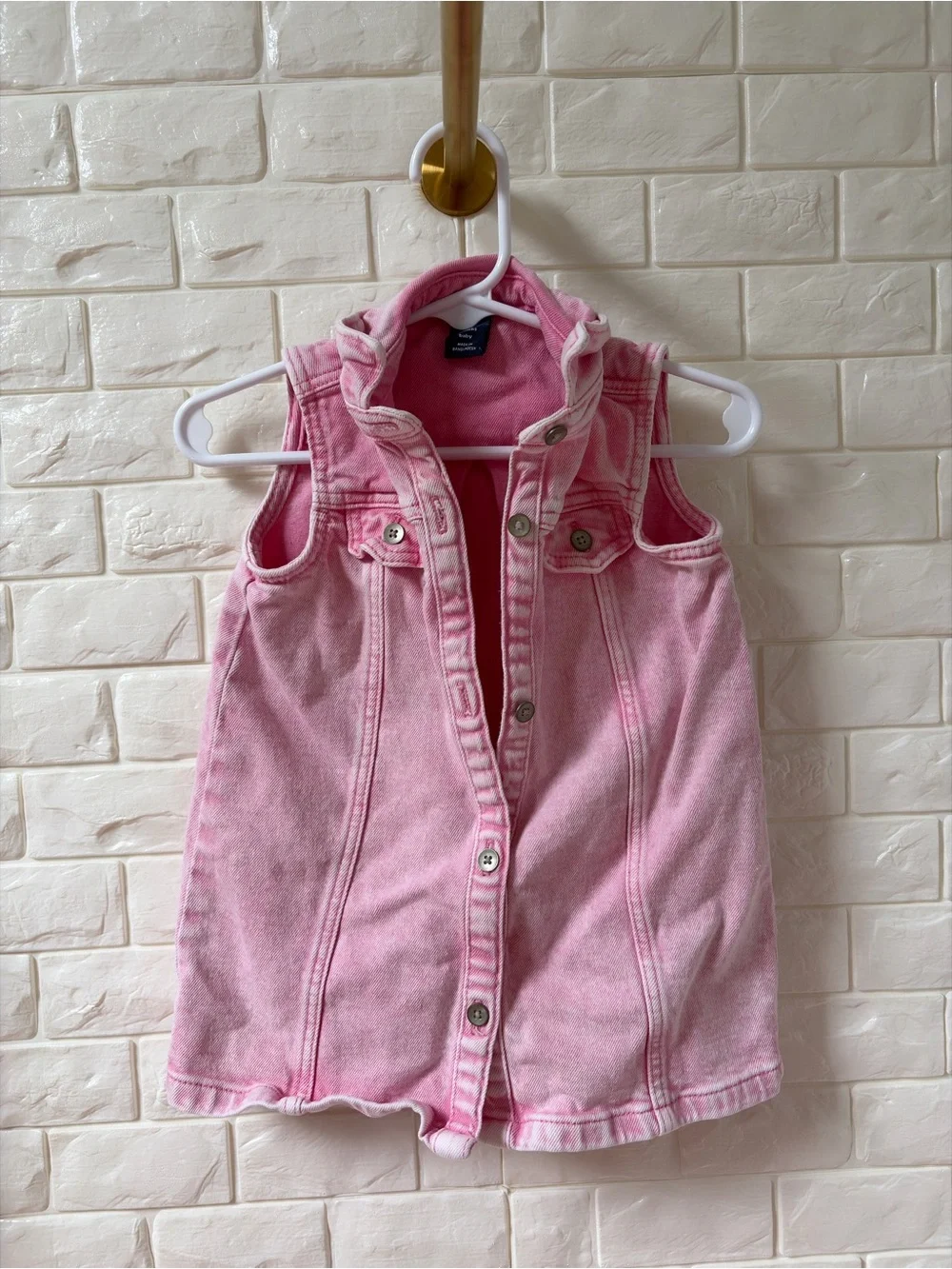 GAP Pink Sleeveless Denim Vest